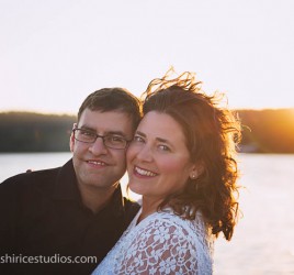 Couple in front of sunset at Esquimalt Lagoon